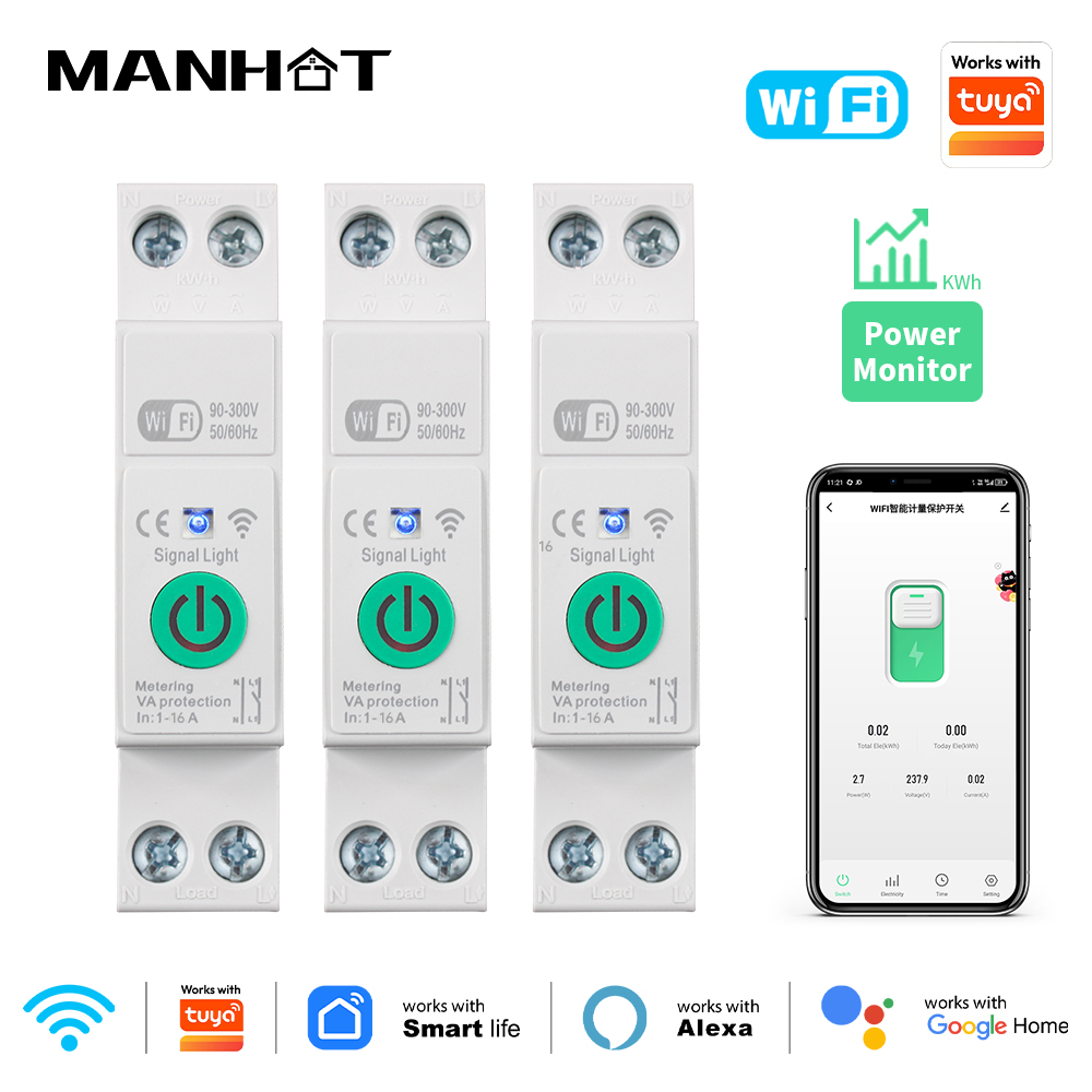 Din Rail Circuit Breaker - Sakelar Pemutus Sirkuit WiFi Pintar 1P+N