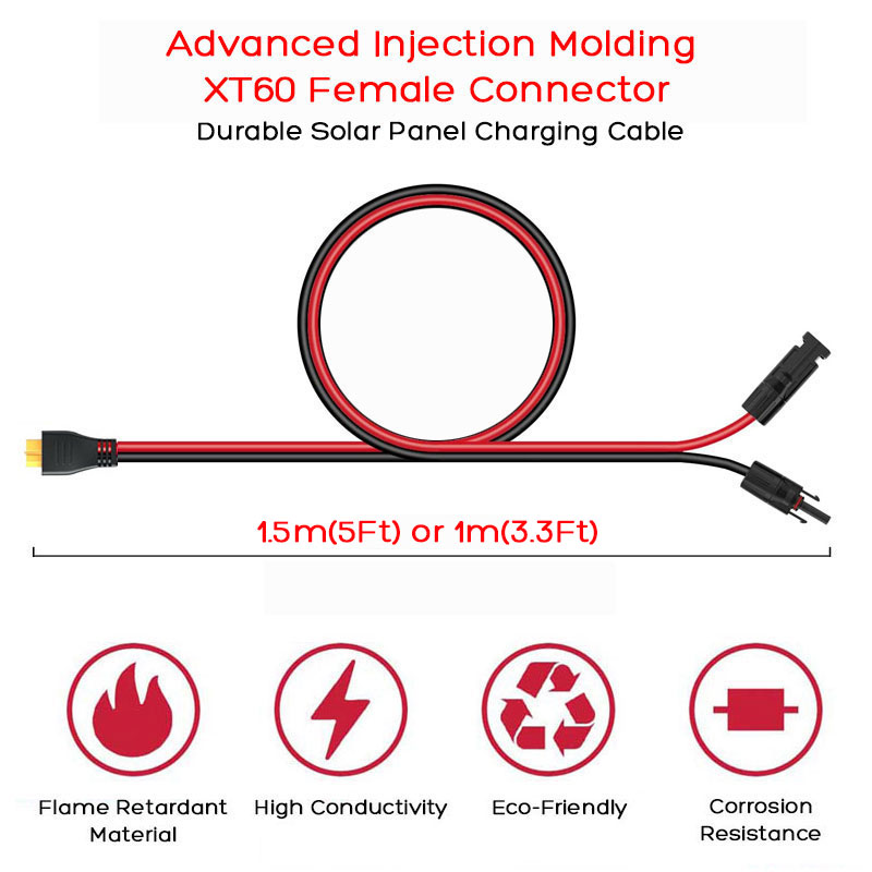 Kabel XT60 Female ke Solar sep - Anker Power Station Solix C1000 ulasan dan harga
