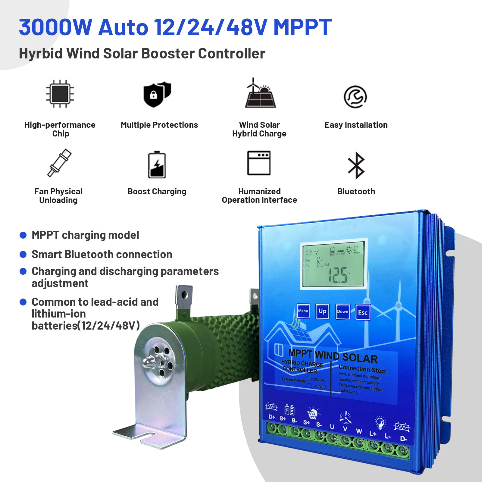 3000W MPPT Pengontrol Daya Ang - Wind Solar Hybrid Kit ulasan dan harga